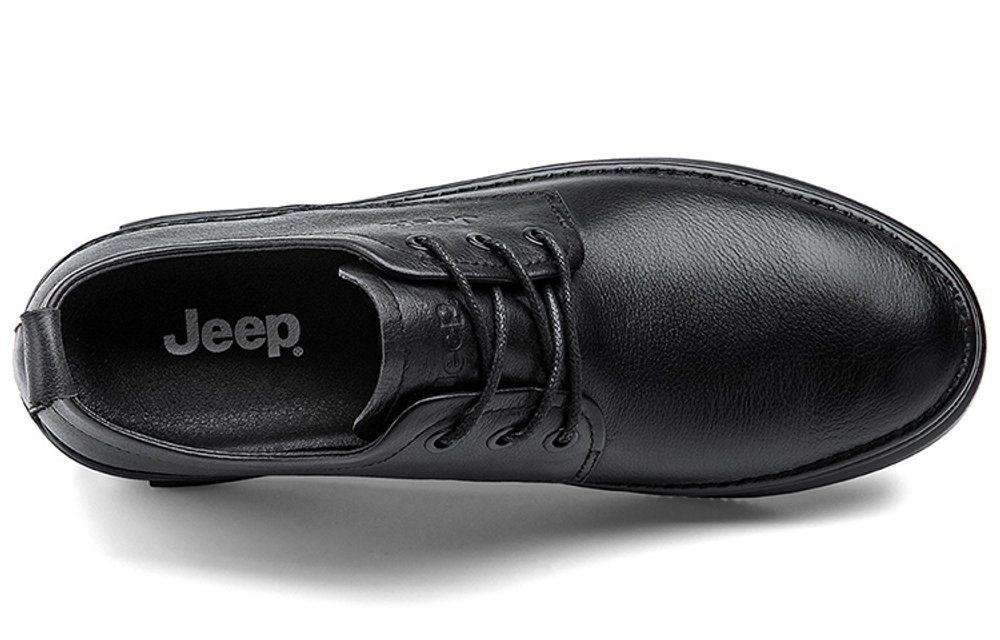 Jeep Casual Leather Shoes Men"s Low top Black
