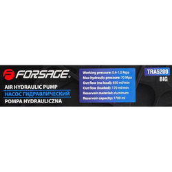 Насос пневмогидравлический ножной 1.7л алюминиевый Forsage