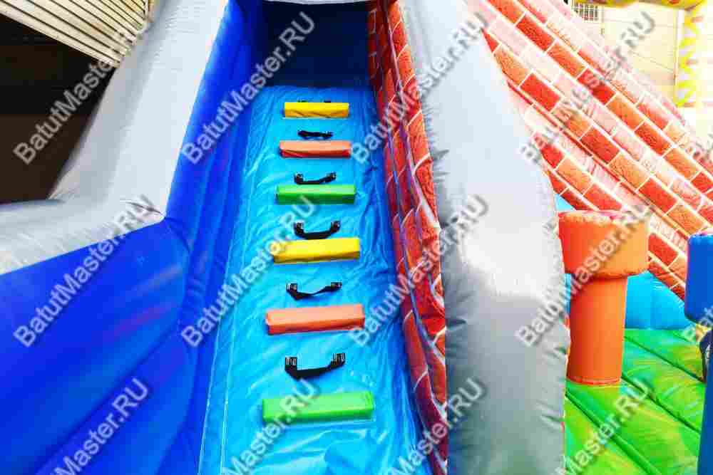 Коммерческий надувной батут "Строители 2" 10*8*5