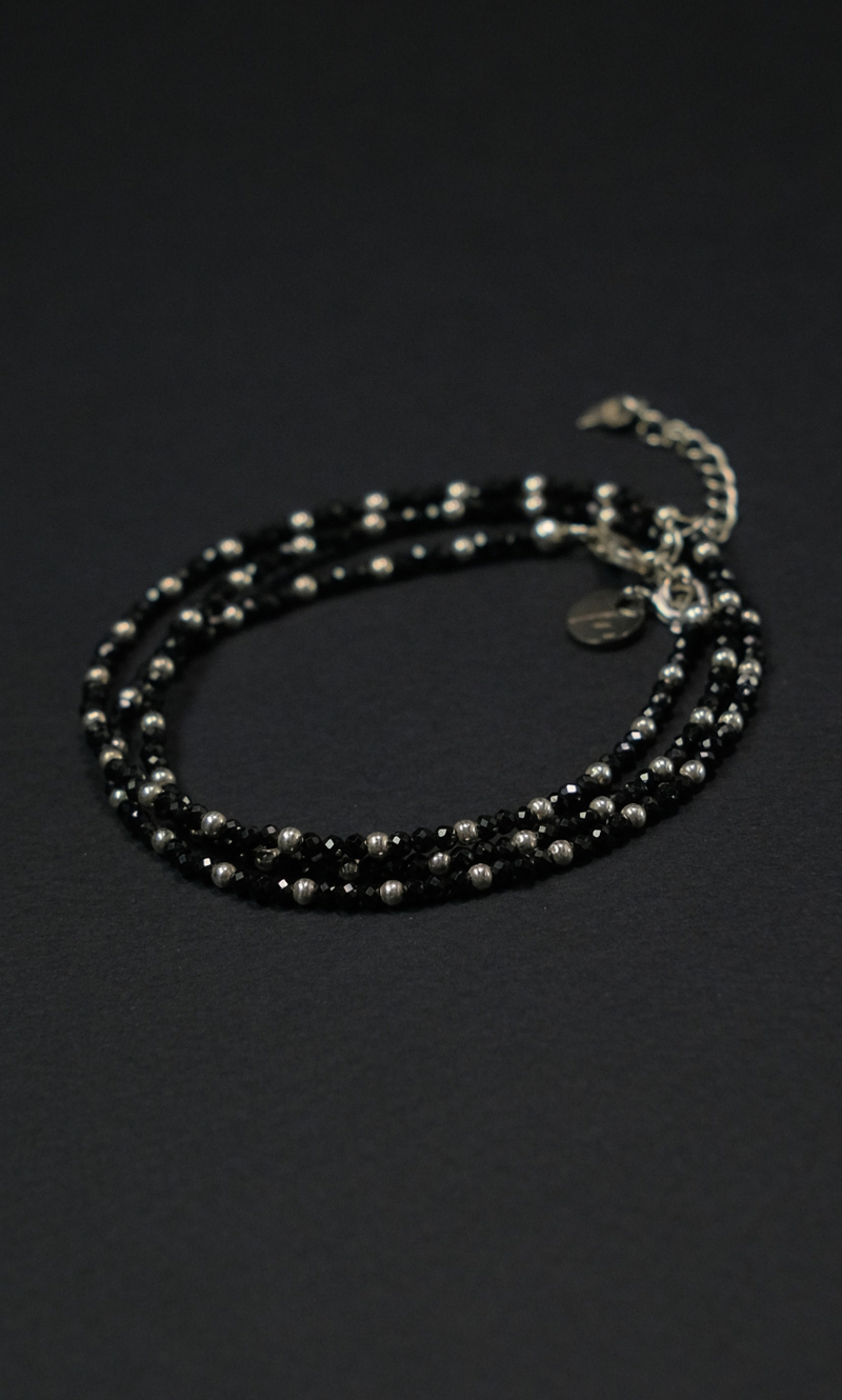 Цепочка "Memo about Health" из шпинели с серебряными бусинами 47-54 см