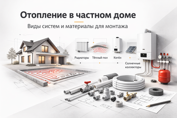 Отопление в частном доме — виды систем и материалы для монтажа