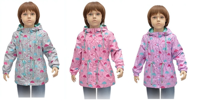 Ветровка для девочек "Зонтики" р-р 122, в ассорт. (Rusland) А 32-20