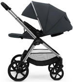 Коляска Agex Life 3 в 1 хромированная рама с автокреслом i-Team ATG080 Grey ALM606 Midnight Grey (Темно-серый)