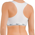 Хлопковый бюстгальтер-топ в спортивном стиле (Размер: S) (Цвет: черный)