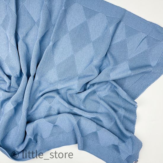 Плед вязаный "Basic" синий