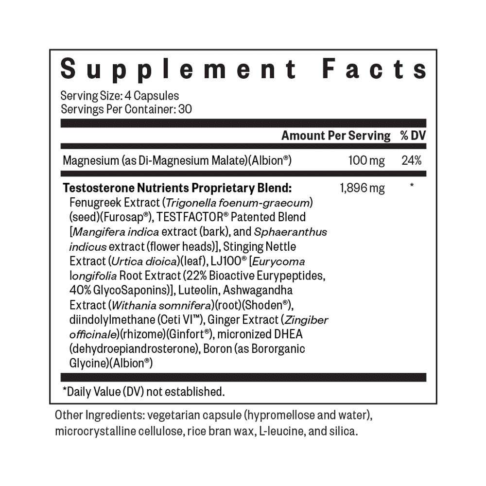 Seeking Health, Testosterone Nutrients, 120 капсул