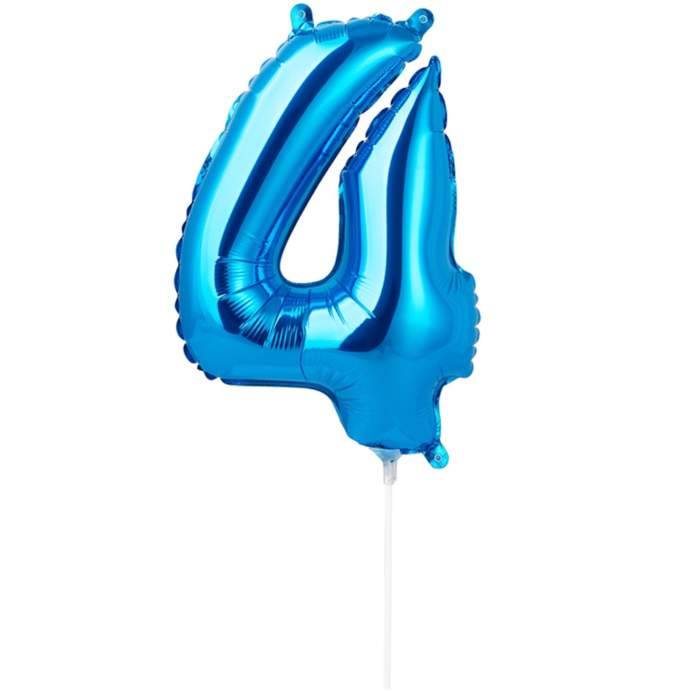 Шар фольгированный Цифра 4 40 см (Синий)