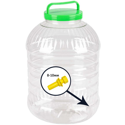 Бак прозрачный 5 литров, со штуцером