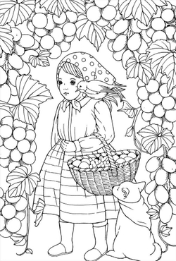 Inspirational Four Seasons Animals POST CARD. Coloring Book