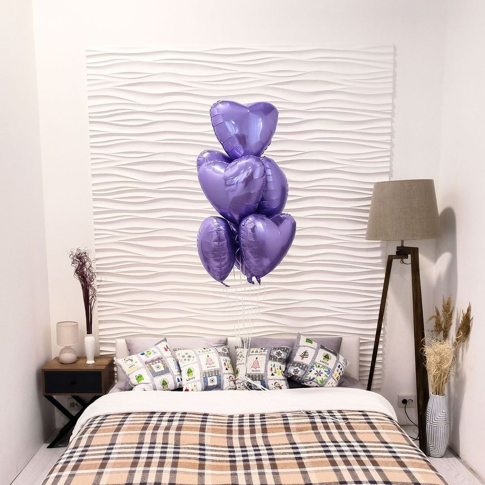 Шар (19"/48 см) Сердце, Пастельный фиолетовый 1 шт.