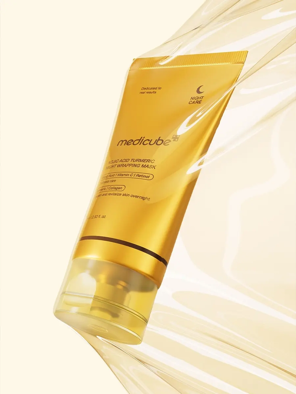 Medicube Ночная маска-пленка с куркумой и коллагеном против пигментации Kojic Acid Turmeric Night Wrapping Mask 75 мл
