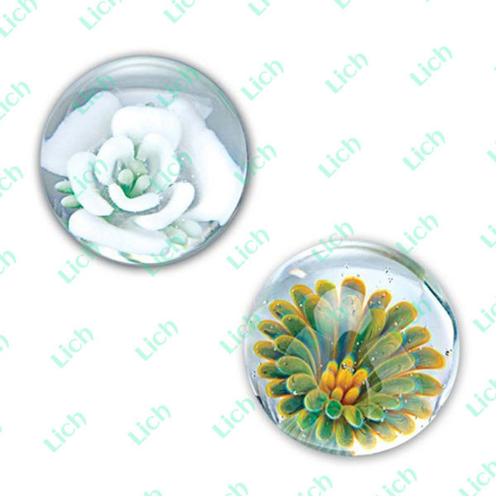 Стеклянные вагинальные шарики Wild Orchid (зеленый, белый) - 2,5 см