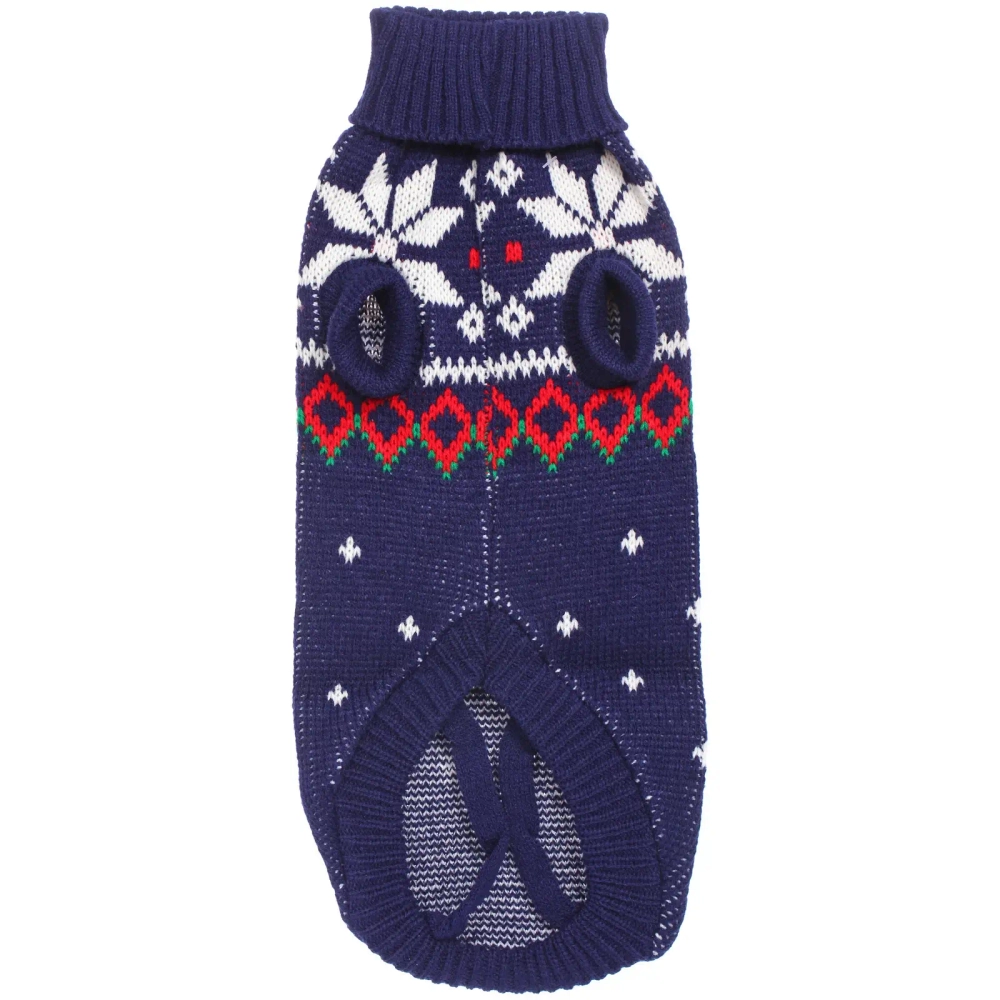Кофта - свитер для мелких пород собак и кошек «BRO Style», снежинки, цвет синий, р S