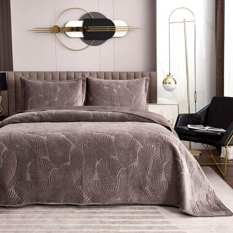 Покрывало 240х260 и 2 наволочки 50х70 Sofi De MarkO Ноэль мокко