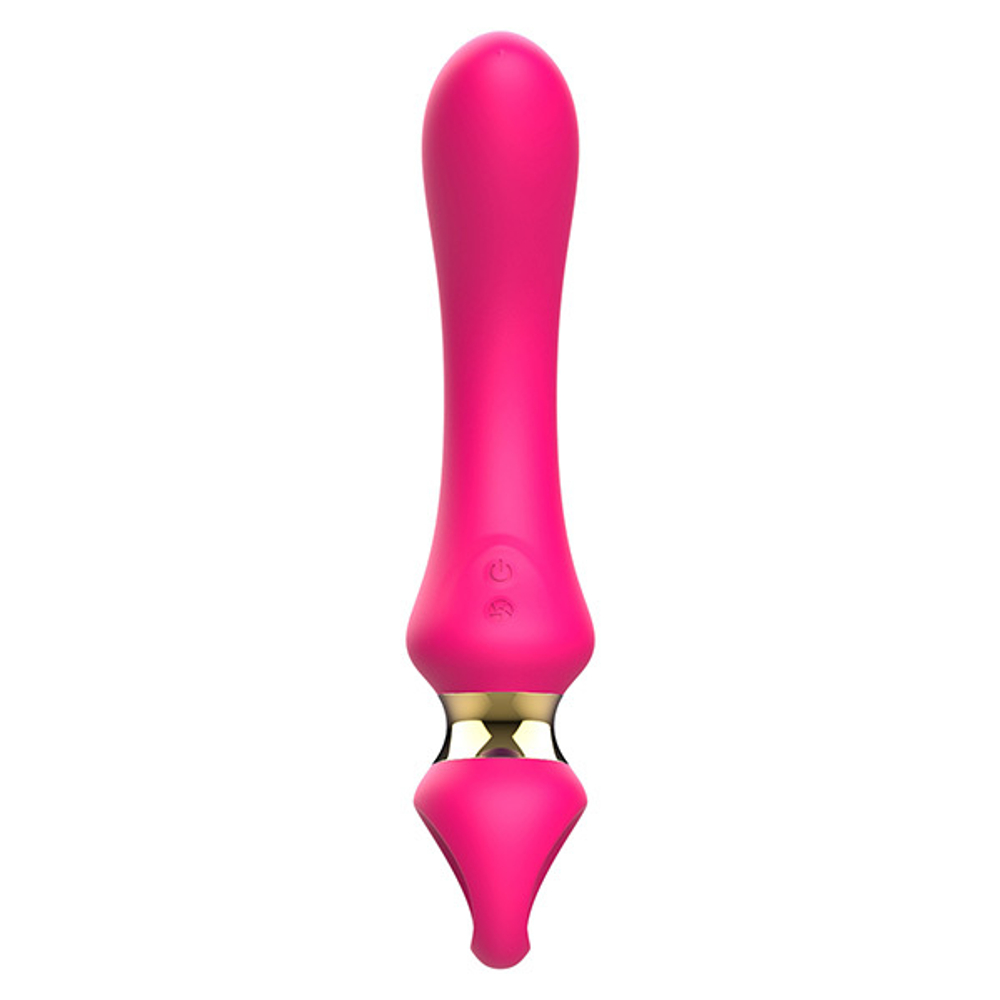 Розовый изогнутый вибромассажер 21,1см I-Moon Vibrator MY-225