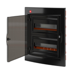 Щиток встраиваемый с дверцей24 мод.,IP41, черный, с клеммным блоком 63А и замком