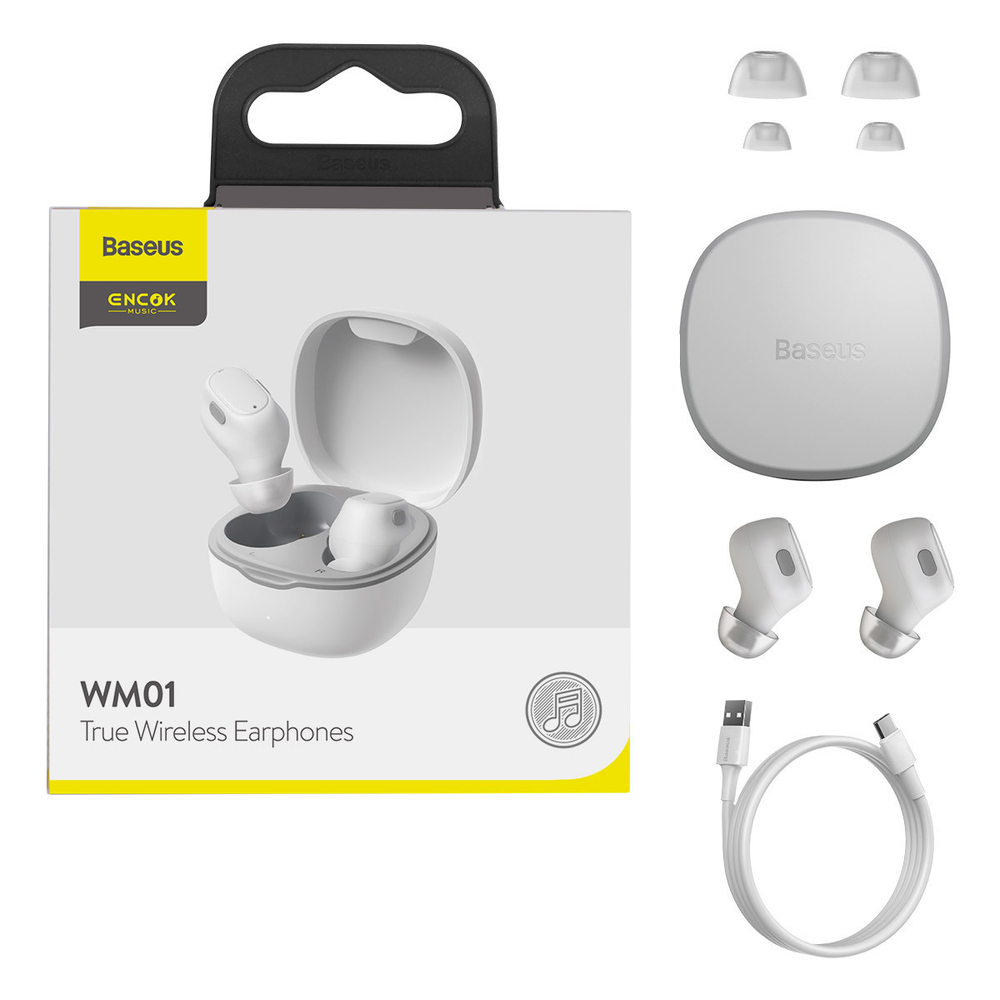 Беспроводные наушники Baseus Encok True Wireless Earphones WM01 - White