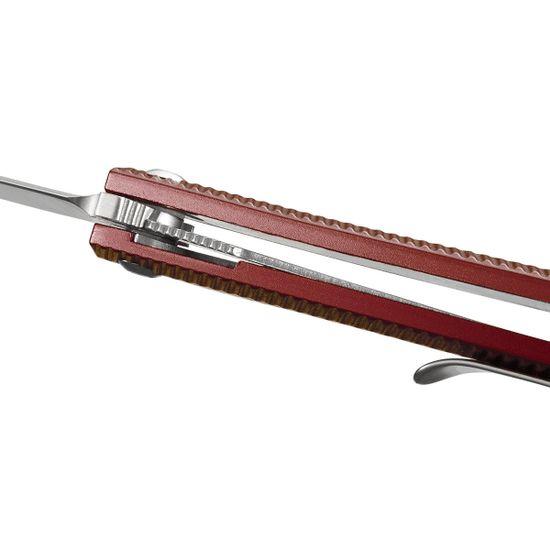 Складной нож CRKT K820BXP Stylus Maroon c клинком из стали Sandvik™ 12С27, рукоять Stainless Steel