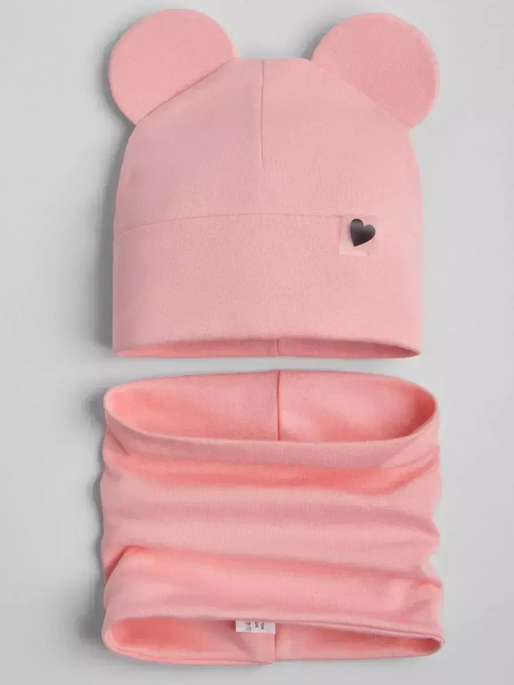 Шапка для девочки трикотажная и снуд