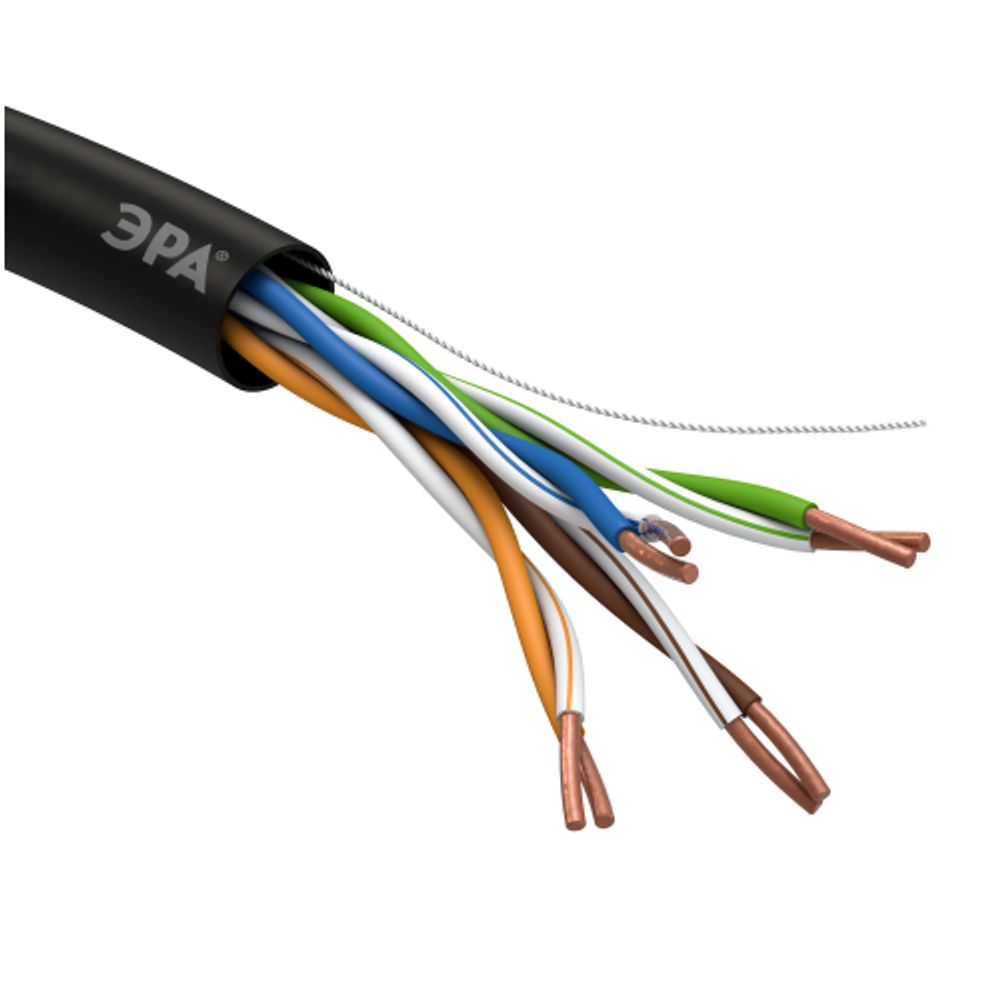 Кабель витая пара ЭРА SIMPLE U/UTP 4x2x24AWG Cat5e CU PE OUTDOOR 305м