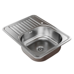 Мойка врез 65х50 (0,8) прав вып 3 1/2  MIXLINE 18см с сифоном ДЕКОР