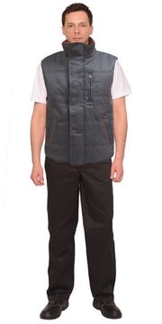 Жилет утепленный "Профи" (серый/красный)