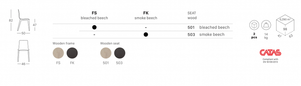 Стул деревянный Scab Design Smilla, отбеленный бук