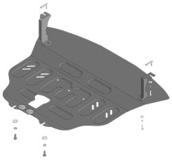 Усиленная защита картера двигателя и КПП (2 мм, сталь) для BAIC X35 2019- Motodor.78501