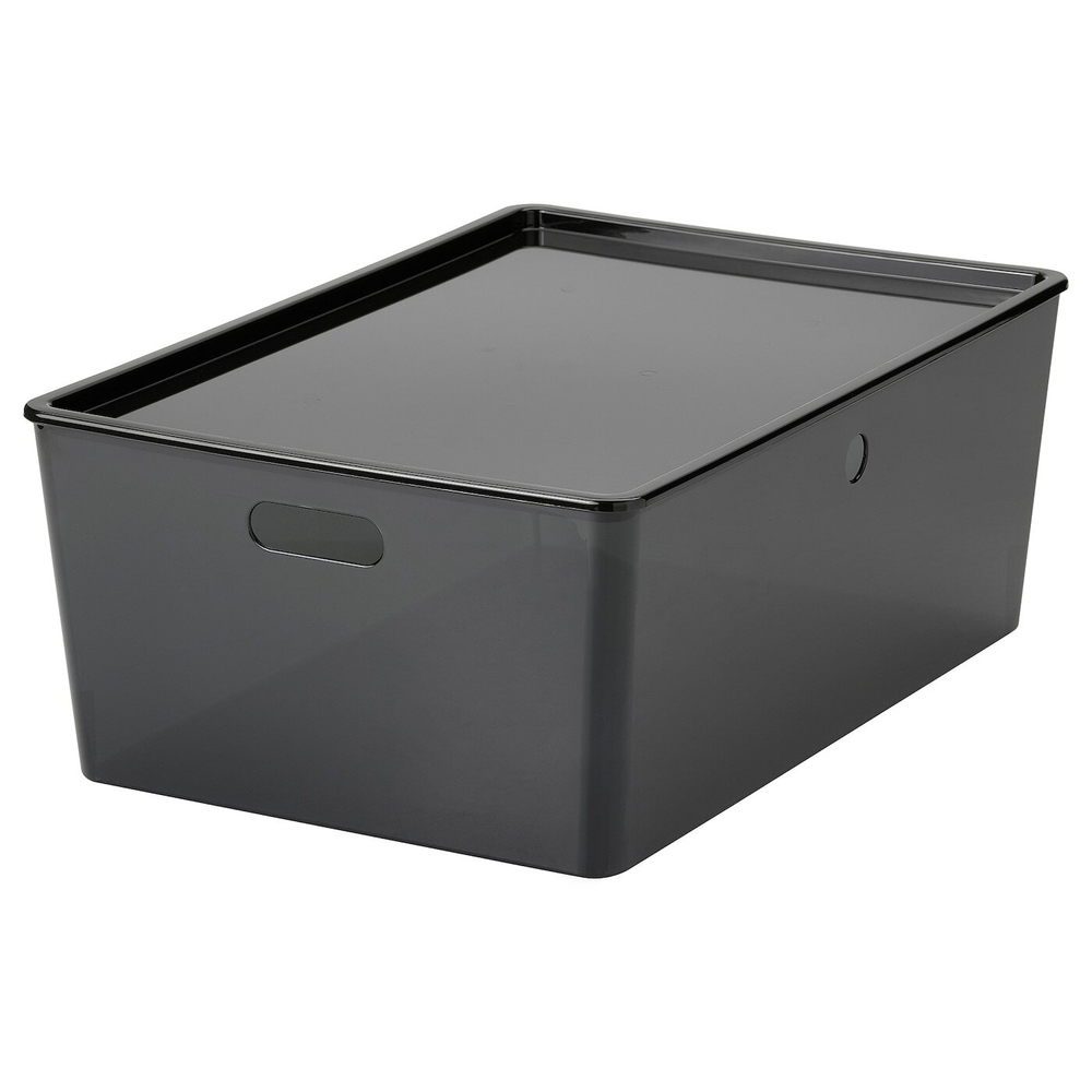 Коробка для хранения с крышкой IKEA KUGGIS (КУГГИС), Черный, 37x54x21 см