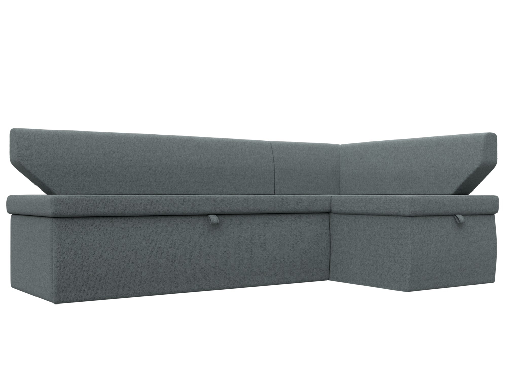 Диван кухонный угловой Омура правый угол, Амур 07 серый, Рогожка, 125898