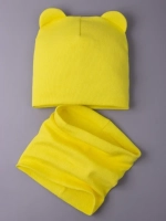 Шапка с ушками для малышей и снуд на осень