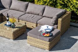 "Лунго" модуль диванный прямой с подушками, цвет соломенный (гиацинт)