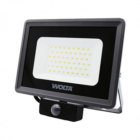 Прожектор LED 50Вт 5700K IP65 4500лм с датчиком движения WOLTA WFL-50W/06S