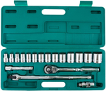 S05H4219S Набор головок торцевых дюймовых 1/2"DR, SAE 3/8"--1-1/4", 19 предметов