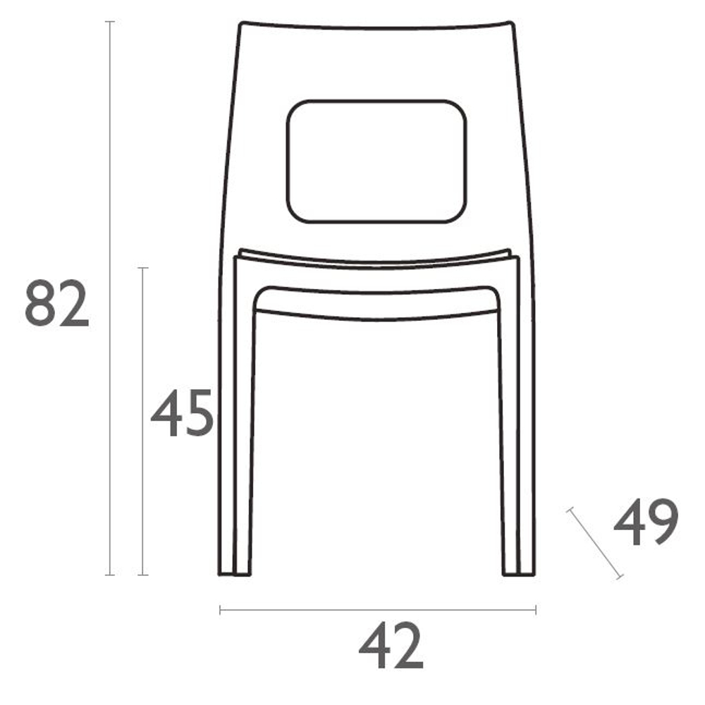 Стул пластиковый Siesta Contract Lucca-T, оранжевый