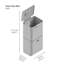 Контейнер для мусора с двумя баками totem max, 60 л, графит