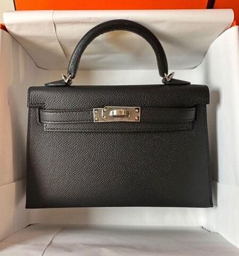 Сумка Hermes Kelly 20 Black Epsom Palladium Hardware 