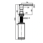 Дозатор для жидкого мыла, Gappo, встраиваем, 300 мл, сатин, G404-5
