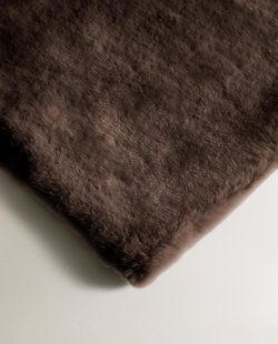 Zara Home - Меховой плед, коричневый, 220x240 см