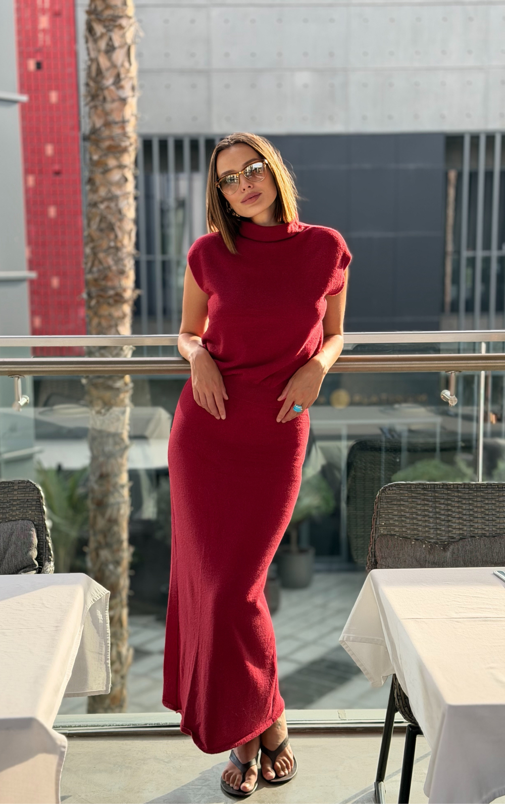 юбка макси  в цвете бордо