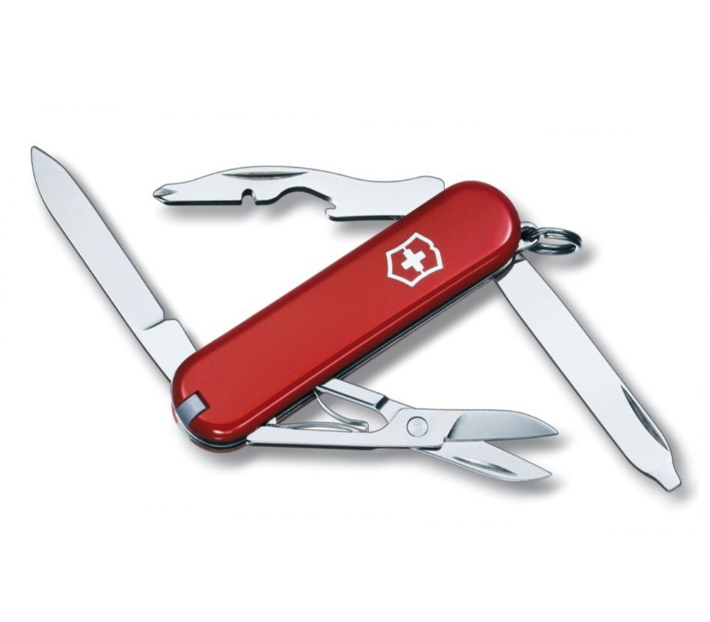 Нож-брелок Victorinox Classic Rambler, 58 мм, 10 функций, красный