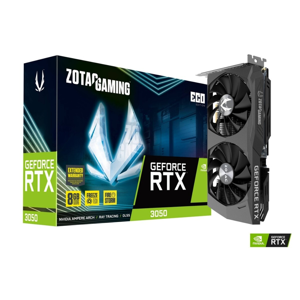Видеокарта ZOTAC GAMING GeForce RTX 3050 ECO 8GB GDDR6 128-bit, 1777 MHz
