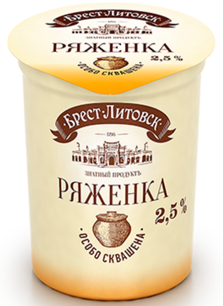 Ряженка "Брест-Литовск" 2,5% 380г. Савушкин продукт