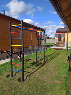 Монтаж уличной шведской стенки Sv Sport Рукоход (4 вертикальных столба)