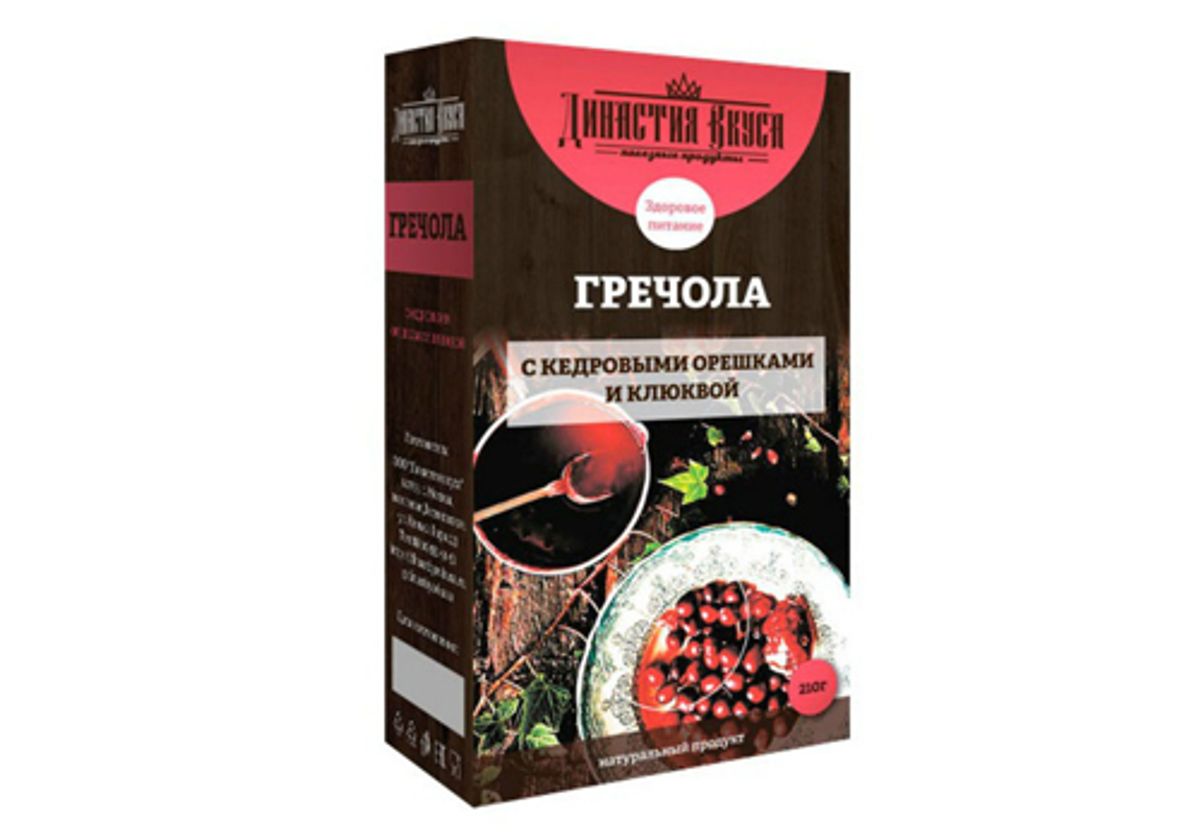 Гречола с кедровыми орешками и клюквой Династия Вкуса, 210г