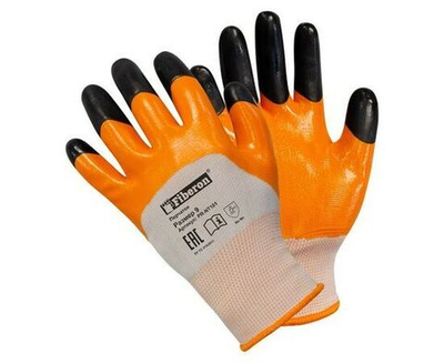 Перчатки Для садовых работ: ПЧЕЛКА , полиэстер, нитриловое покрытие, в и/у, Fiberon, 9(L)