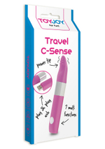 Розовый мини-вибратор TRAVEL C-SENSE - 11 см. (Цвет: розовый)
