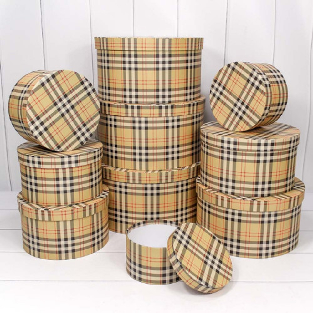 Коробка 35х17.3 см Набор 10 шт "Клетка" (Желтый)