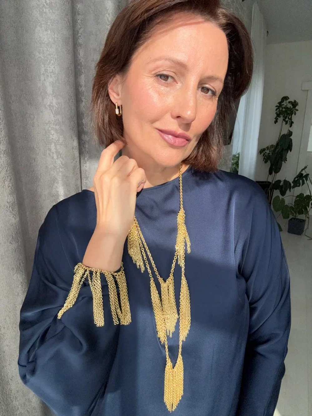 Браслет "Бахрома, оттенок золото