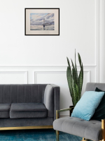 Картина авторская акварельная в паспарту 30х40 см на стену для интерьера "Кронштадт. Маяк Толбухин"